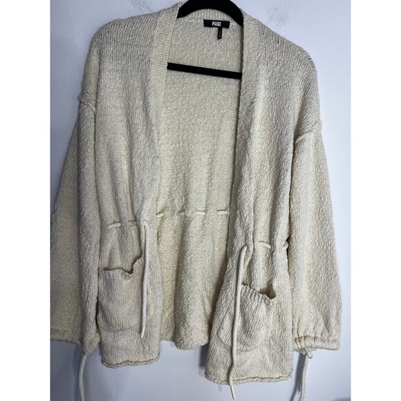 PAIGE Women's Marlee Cardigan Sweater Knit Oatmeal Ivory Size Small - Picture 1 of 7